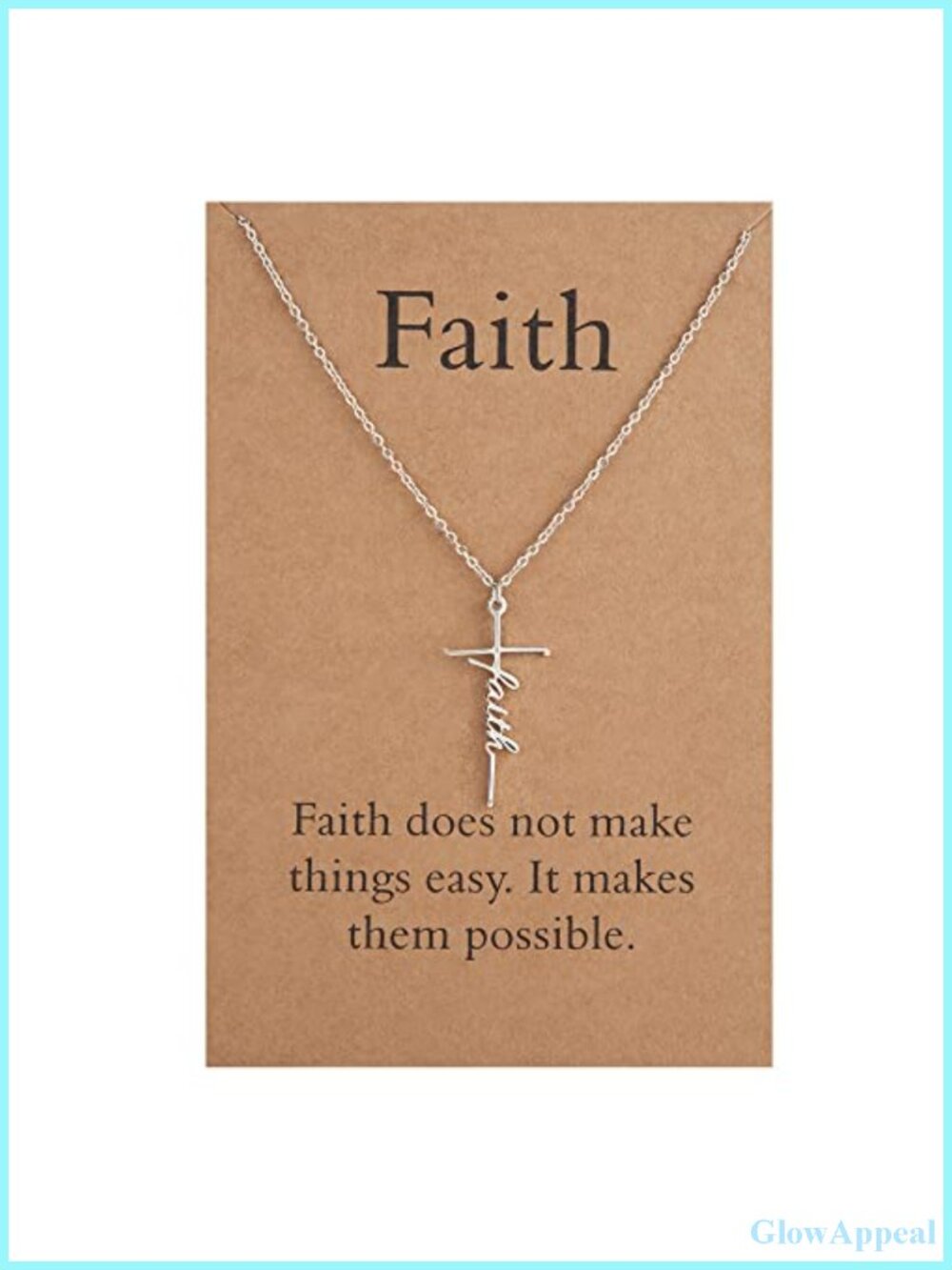 Stainless Steel Faith Cross Pendant Necklace Religious Christian Jewelry Gift